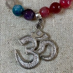 Ohm Gemstone Charm Bracelet